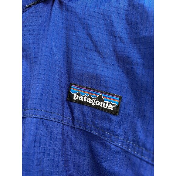 Patagonia Vtg Women’s Blue Ripstop Hooded Jacket Fleece Lined Outdoor Coat Sz SM - Picture 4 of 12